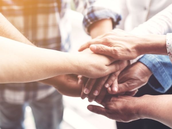 Group holding hands