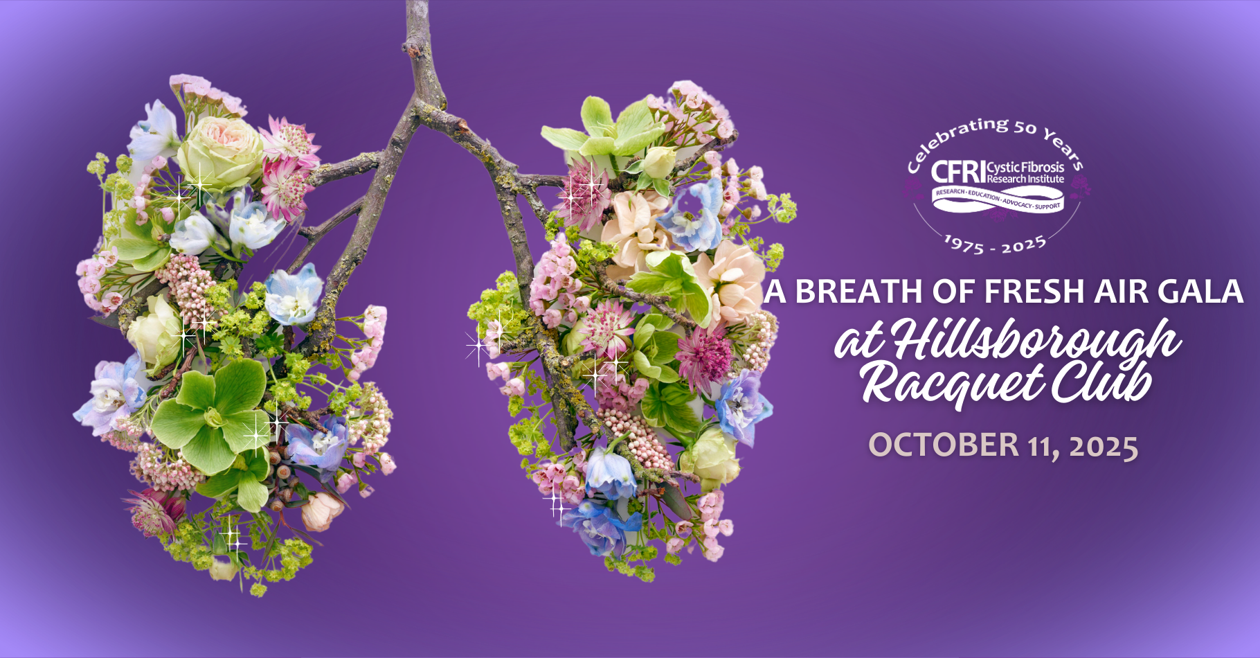 set of lungs made out of colorful flowers