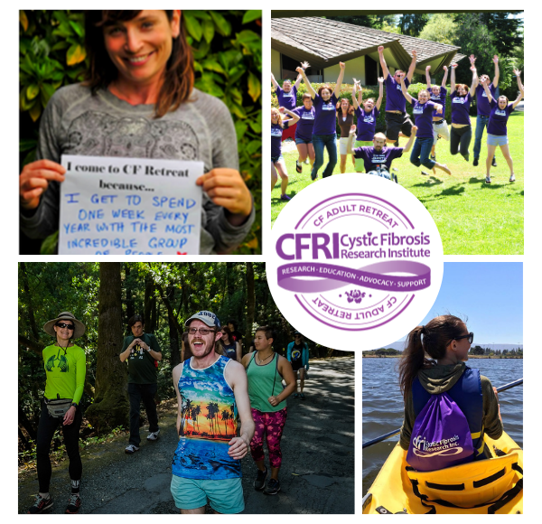 4 images of happy people outdoors