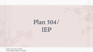 Cover_Plan 504 y IEP
